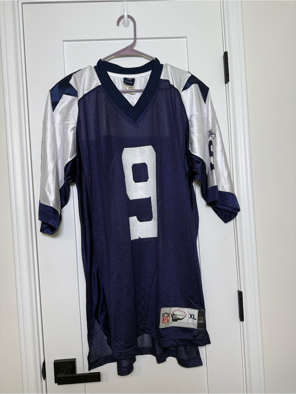 Reebok Navy and White NFL Classic Football Jersey
